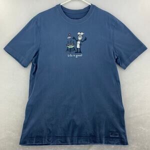 Life is Good Men's Jake Grill Short Sleeve Crusher Tee Blue Size S